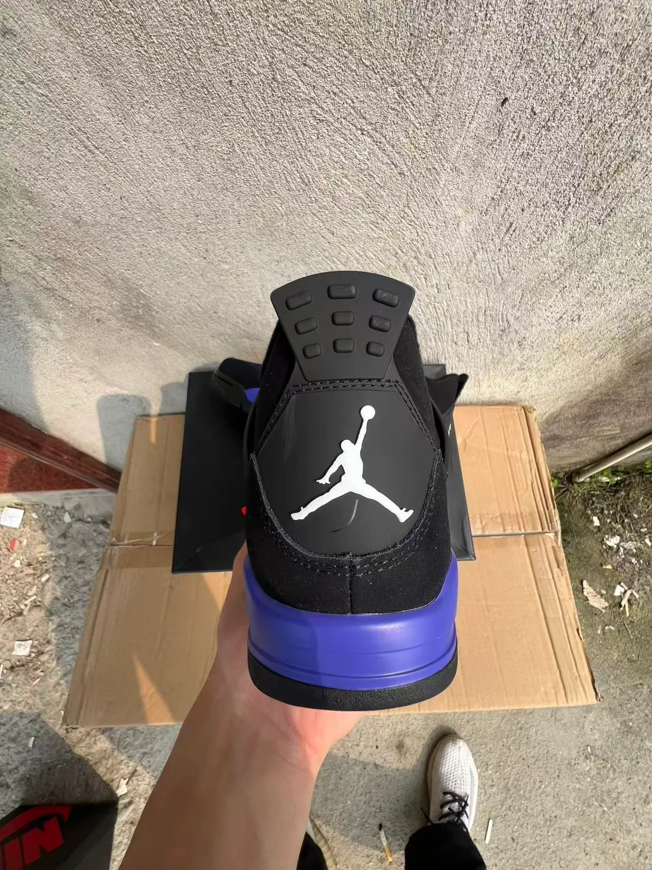 Air Jordan 4 কালো বেগুনি বাস্কেটবল জুতো 8