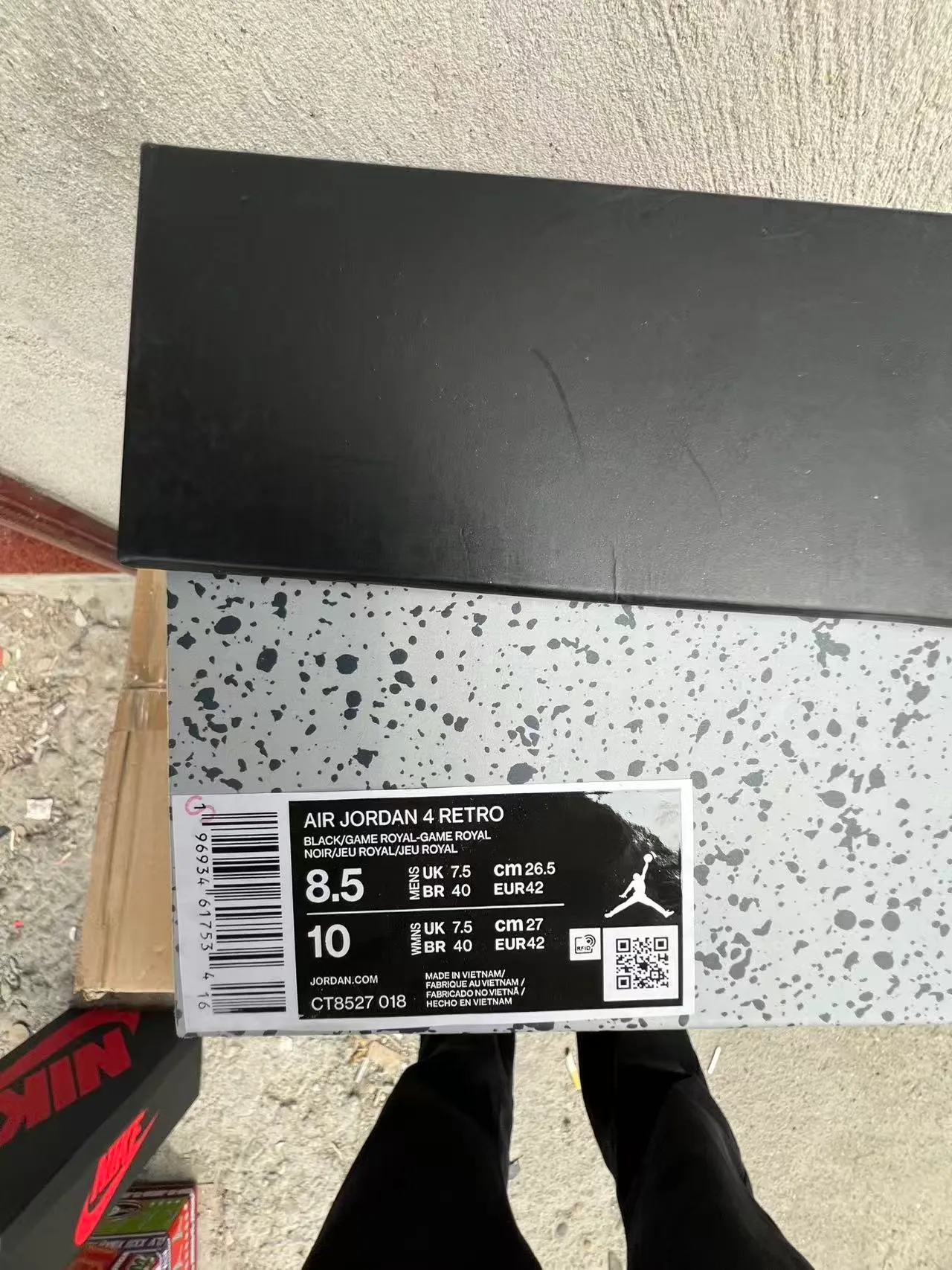 Air Jordan 4 কালো বেগুনি বাস্কেটবল জুতো 10