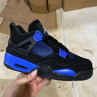 Air Jordan 4 ब्लैक रॉयल ब्लू बास्केटबॉल जूते
