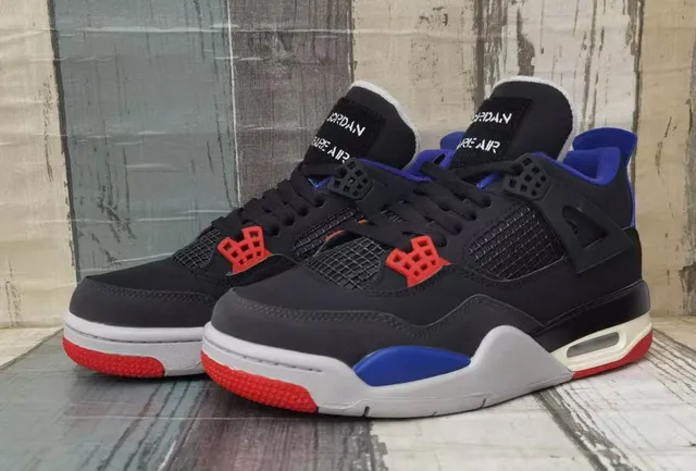 Air Jordan 4 কালো রয়্যাল ব্লু ফায়ার রেড বাস্কেটবল জুতো 4