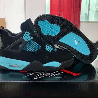 Air Jordan 4 काले फ़िरोज़ा बास्केटबॉल जूते