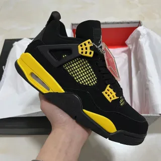 Air Jordan 4 Black Yellow Zapatos de Baloncesto