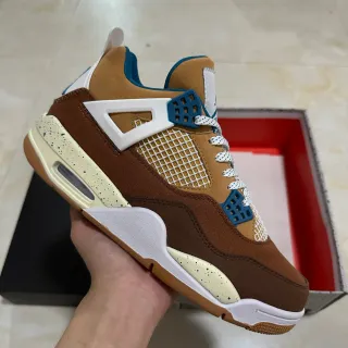 Air Jordan 4 棕色 米色 蓝色 斑点 篮球鞋