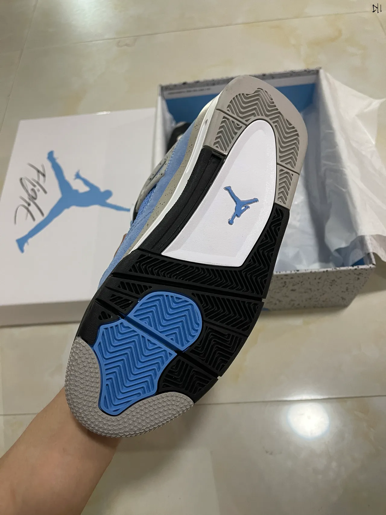 Air Jordan 4 হালকা নীল সোয়েড বাস্কেটবল জুতো 6