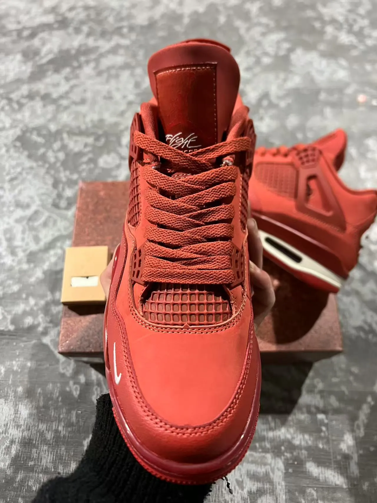 Zapatillas de baloncesto Air Jordan 4 rojo monocromático 3