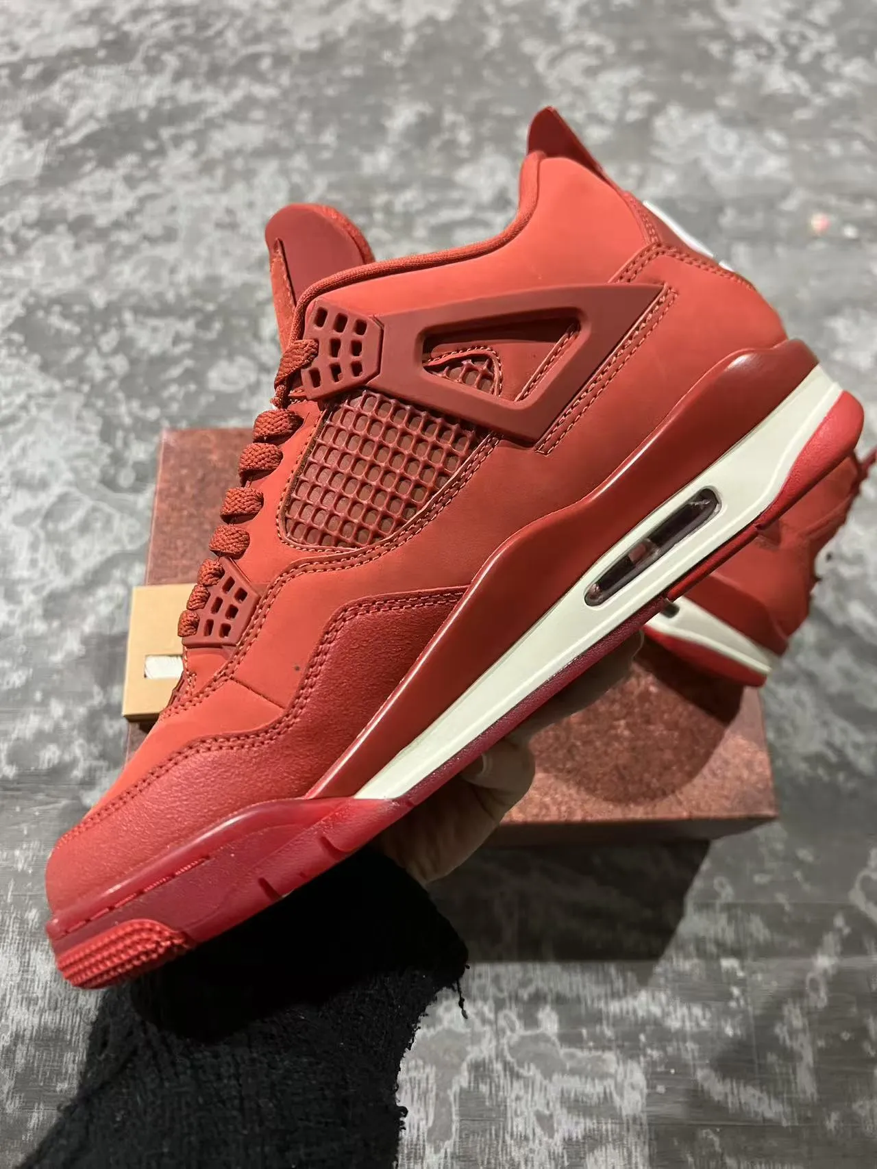 Zapatillas de baloncesto Air Jordan 4 rojo monocromático 5