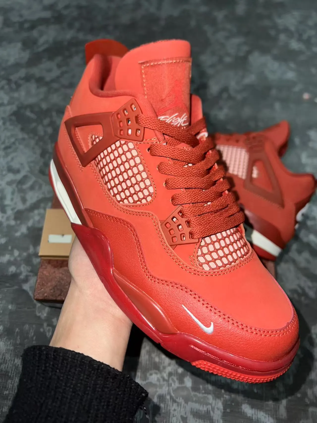 Zapatillas de baloncesto Air Jordan 4 rojo monocromático 10