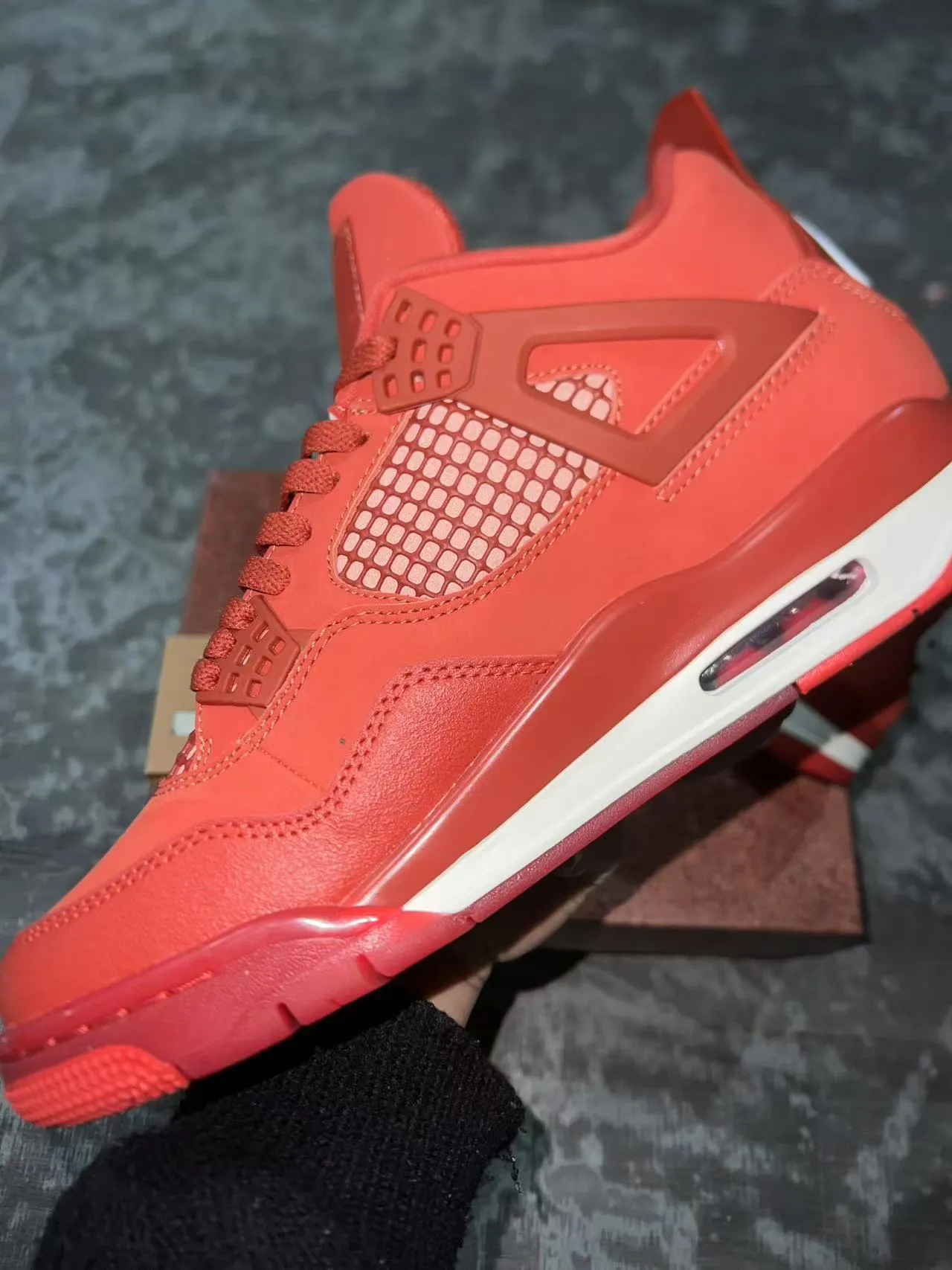 Zapatillas de baloncesto Air Jordan 4 rojo monocromático 12