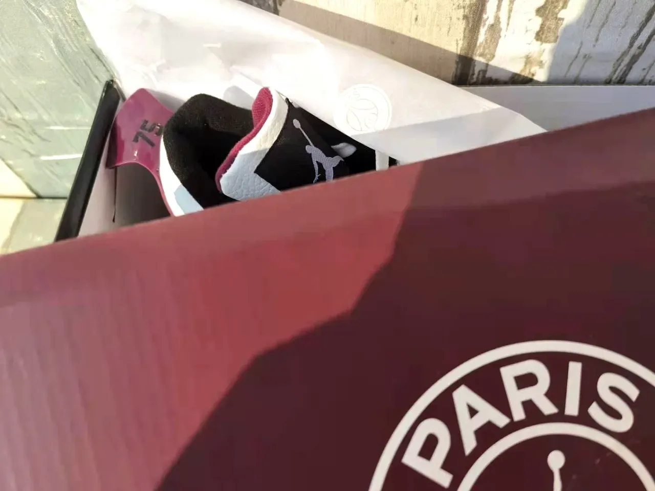 Air Jordan 4 Paname White Burgundy Gray أحذية كرة السلة 2