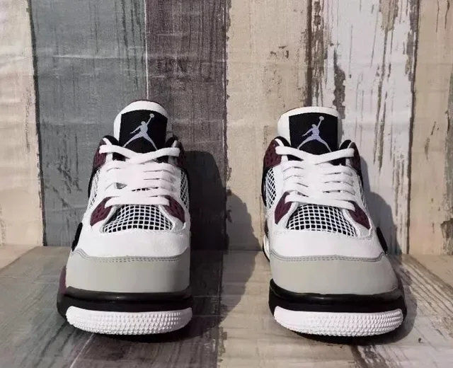 Air Jordan 4 Paname White Burgundy Gray أحذية كرة السلة 4
