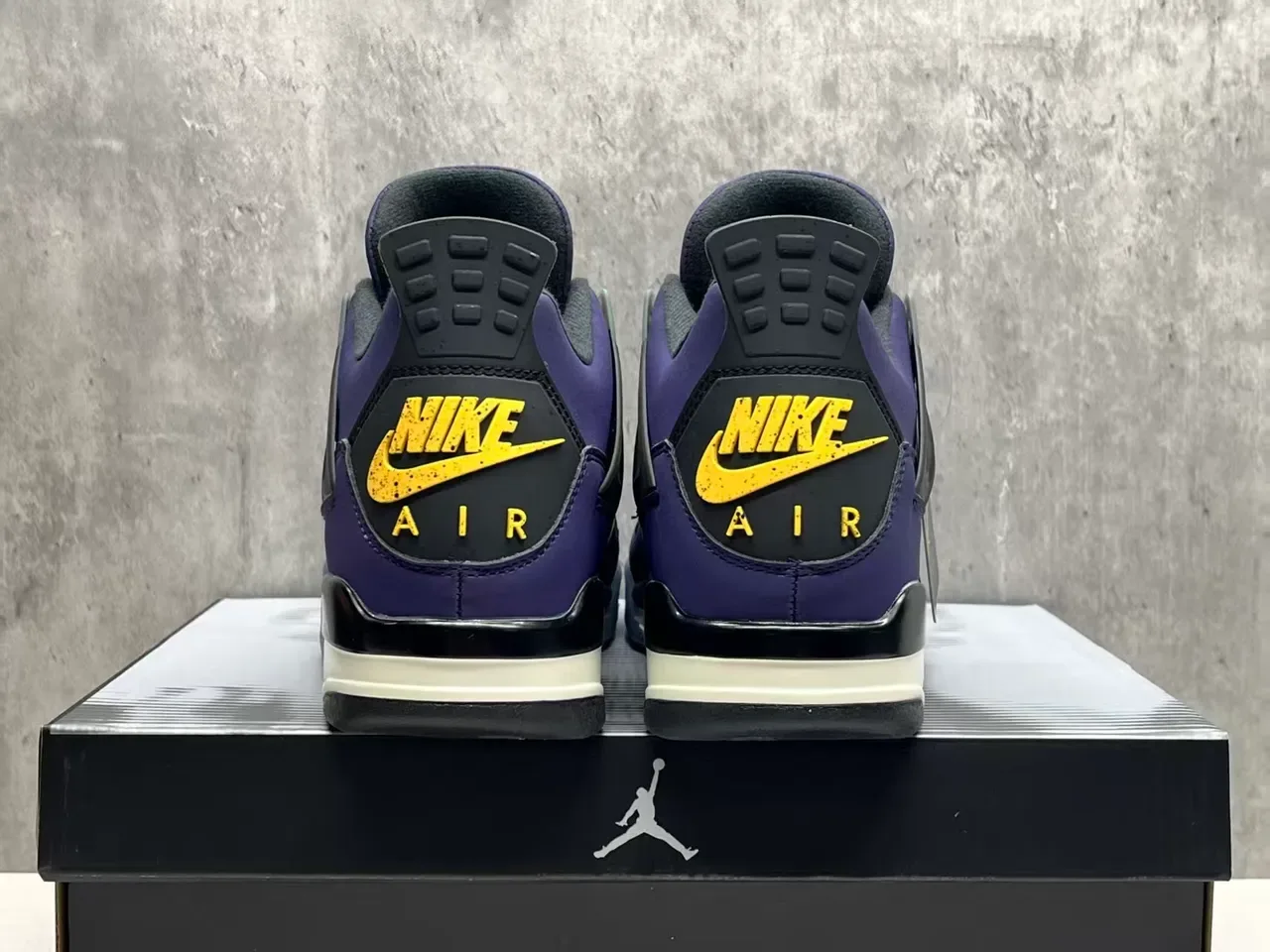 Air Jordan 4 Morado Negro Amarillo Zapatillas de Baloncesto 7