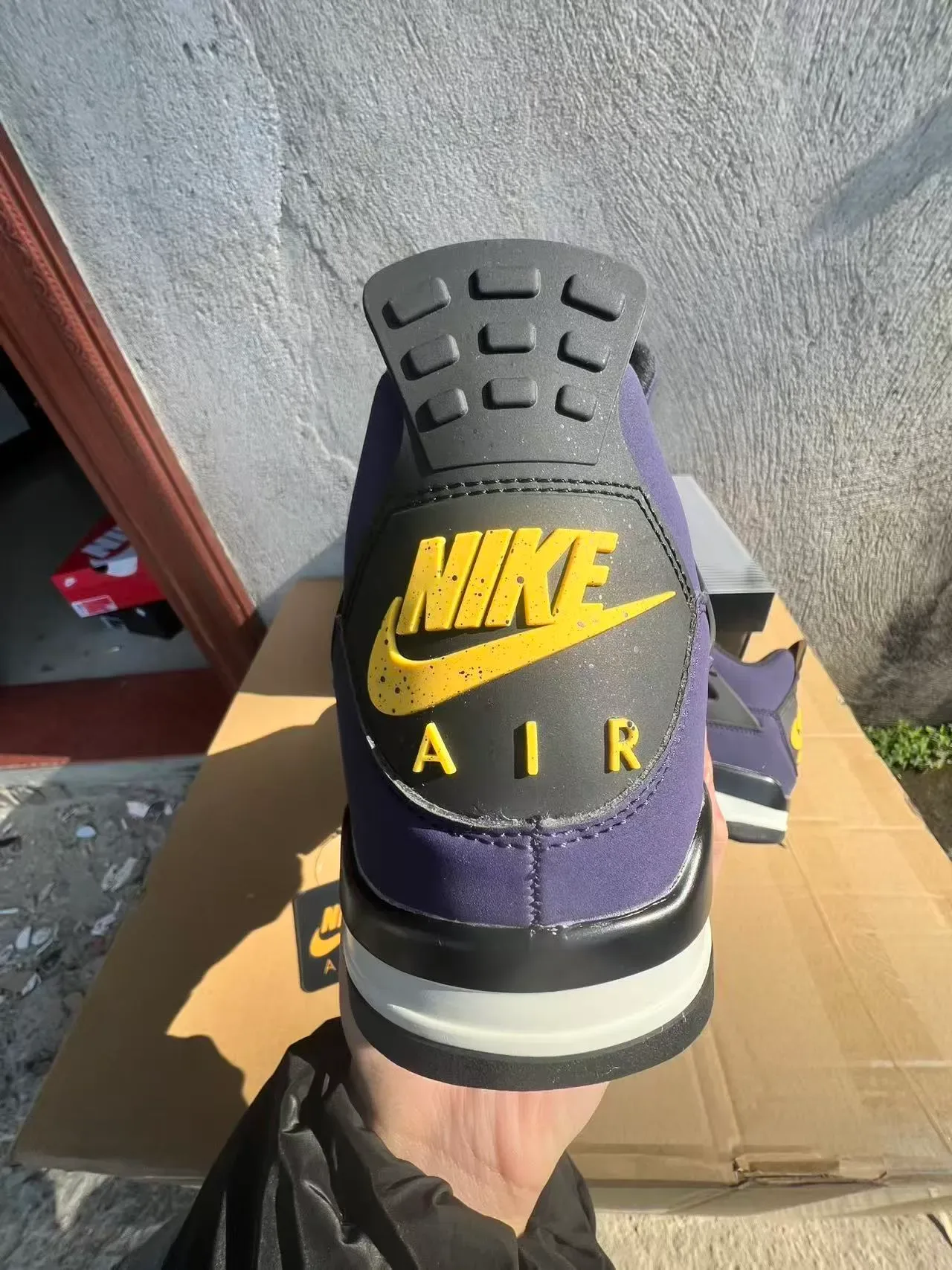 Air Jordan 4 Morado Negro Amarillo Zapatillas de Baloncesto 19
