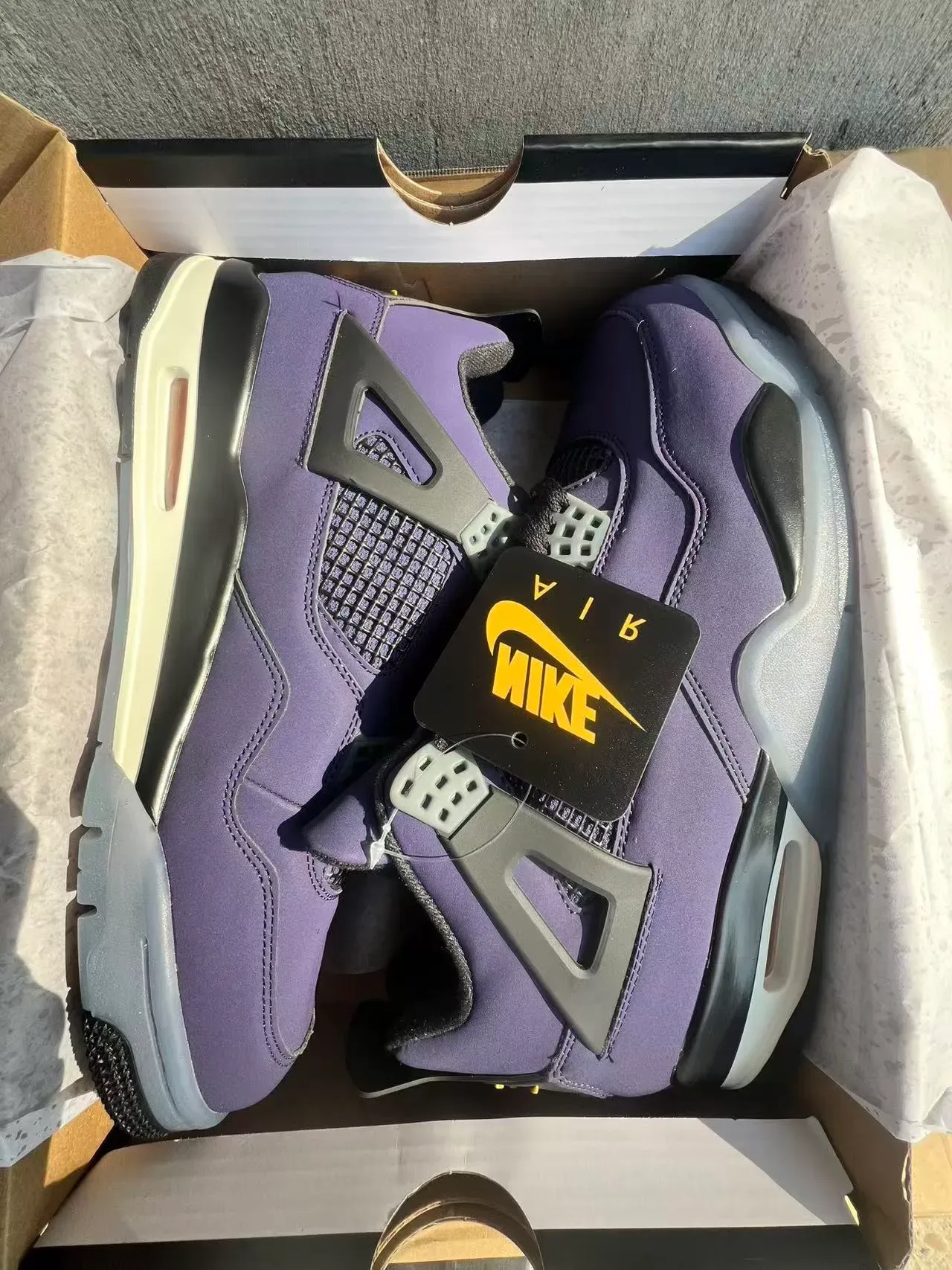 Air Jordan 4 Morado Negro Amarillo Zapatillas de Baloncesto 20