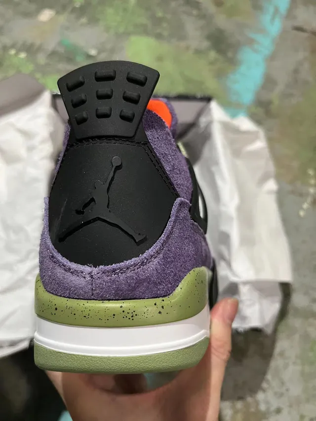 Air Jordan 4 বেগুনি এবং জলপাই রঙের ছিটছিটে বাস্কেটবল জুতো 5