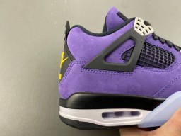 Air Jordan 4 tênis de basquete de cano alto em camurça roxa 3