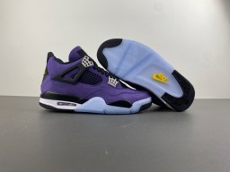 Air Jordan 4 tênis de basquete de cano alto em camurça roxa 12