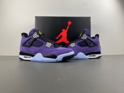 Air Jordan 4 tênis de basquete de cano alto em camurça roxa 13