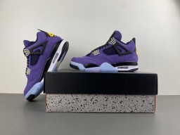 Air Jordan 4 tênis de basquete de cano alto em camurça roxa 14