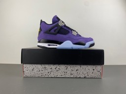 Air Jordan 4 tênis de basquete de cano alto em camurça roxa 15