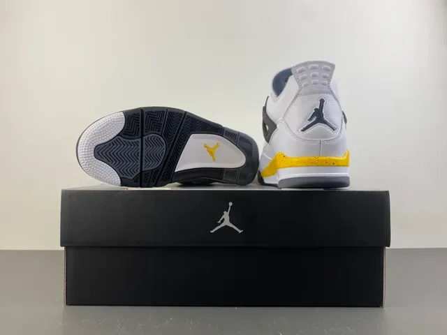 Air Jordan 4 Zapatillas de Baloncesto Blancas Negras Amarillas 4
