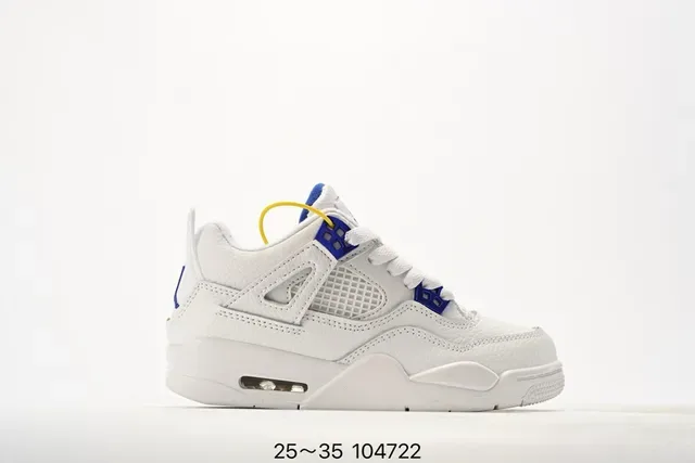 Tênis lifestyle Air Jordan 4 branco e azul 4
