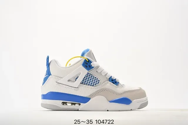 Tênis lifestyle Air Jordan 4 branco e azul 17
