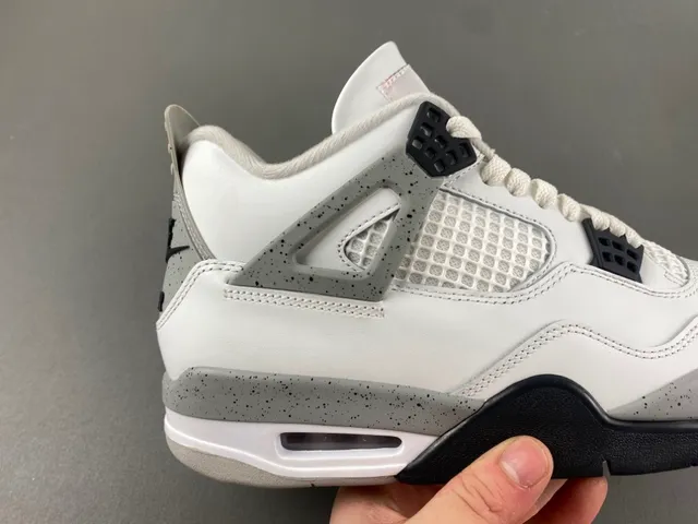 Tênis de basquete Air Jordan 4 branco cimento cinza 3