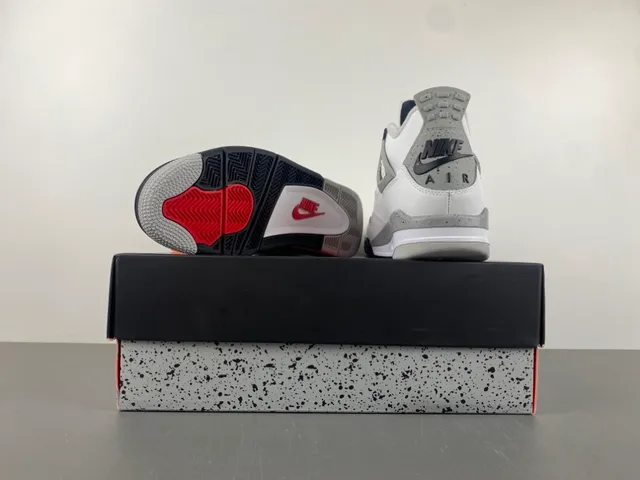 Tênis de basquete Air Jordan 4 branco cimento cinza 16