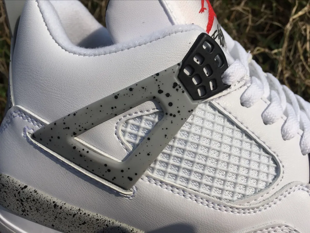 Air Jordan 4 أحذية كرة السلة بيضاء أسمنت أحمر 2