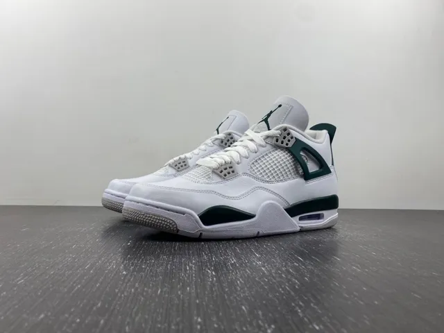 Air Jordan 4 Blanco Oscuro Verde Zapatillas de Baloncesto 2