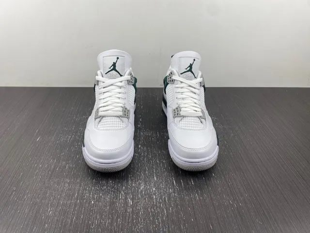 Air Jordan 4 Blanco Oscuro Verde Zapatillas de Baloncesto 3
