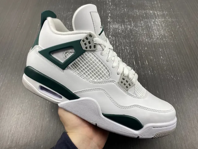 Air Jordan 4 Blanco Oscuro Verde Zapatillas de Baloncesto 8