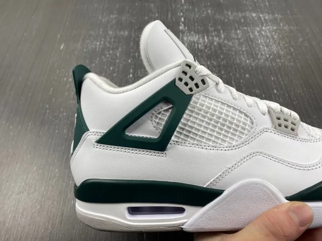 Air Jordan 4 Blanco Oscuro Verde Zapatillas de Baloncesto 9