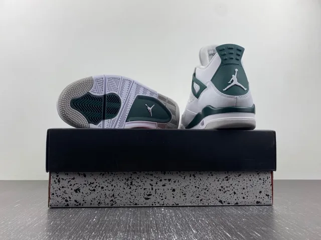 Air Jordan 4 Blanco Oscuro Verde Zapatillas de Baloncesto 14