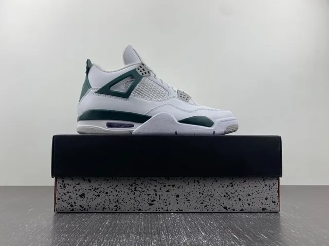 Air Jordan 4 Blanco Oscuro Verde Zapatillas de Baloncesto 16