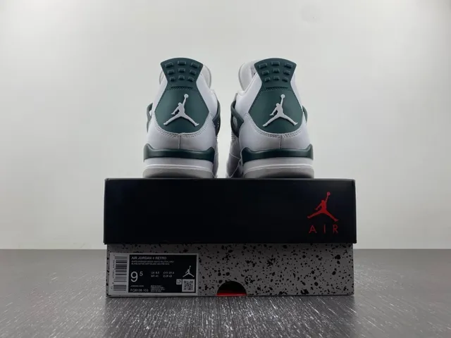 Air Jordan 4 Blanco Oscuro Verde Zapatillas de Baloncesto 17