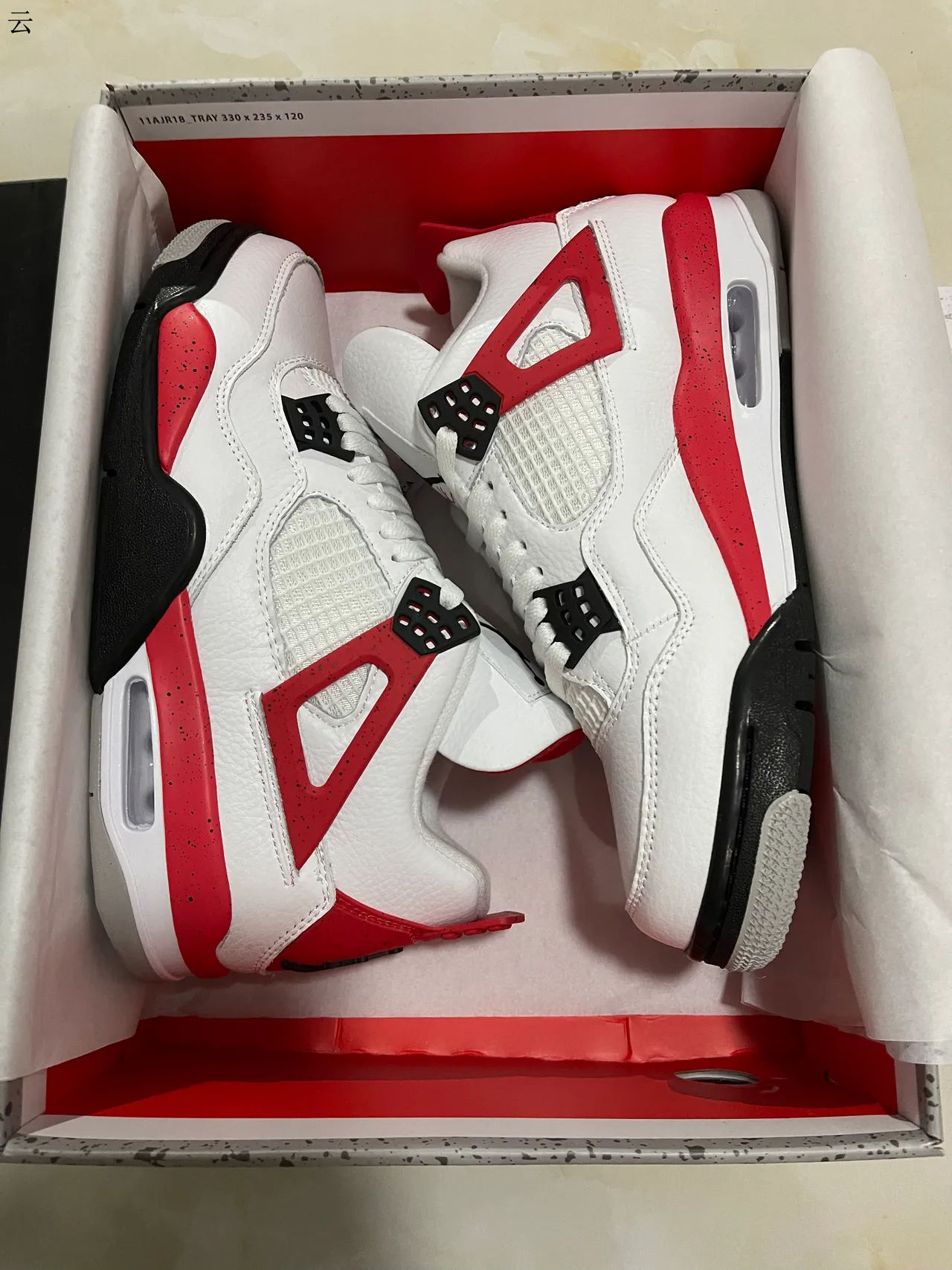 Tênis de basquete Air Jordan 4 branco vermelho preto 7
