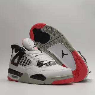 Tênis de basquete Air Jordan 4 branco vermelho cinza