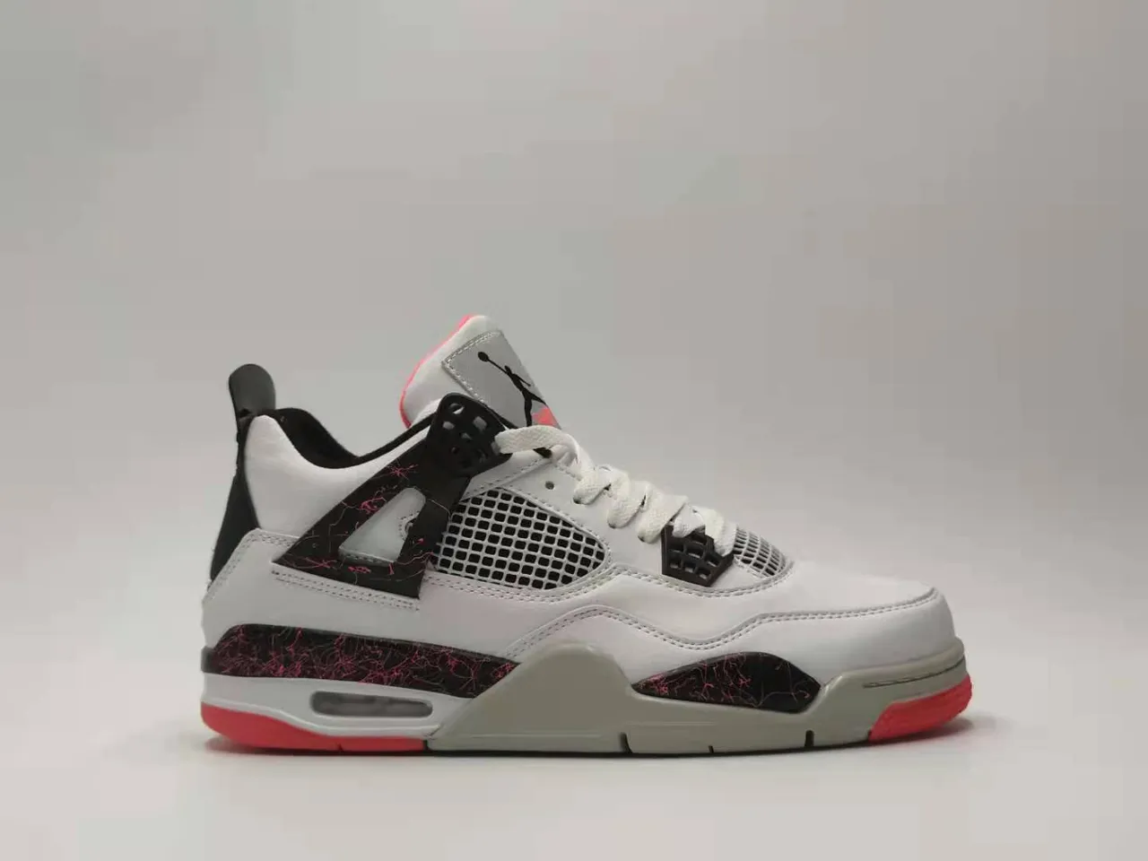 Tênis de basquete Air Jordan 4 branco vermelho cinza 2