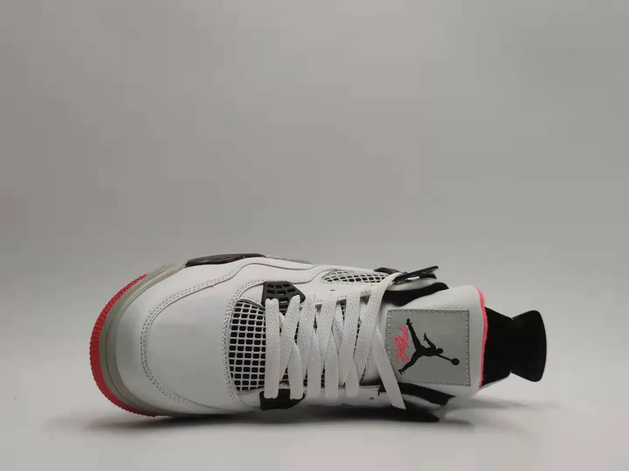 Tênis de basquete Air Jordan 4 branco vermelho cinza 5