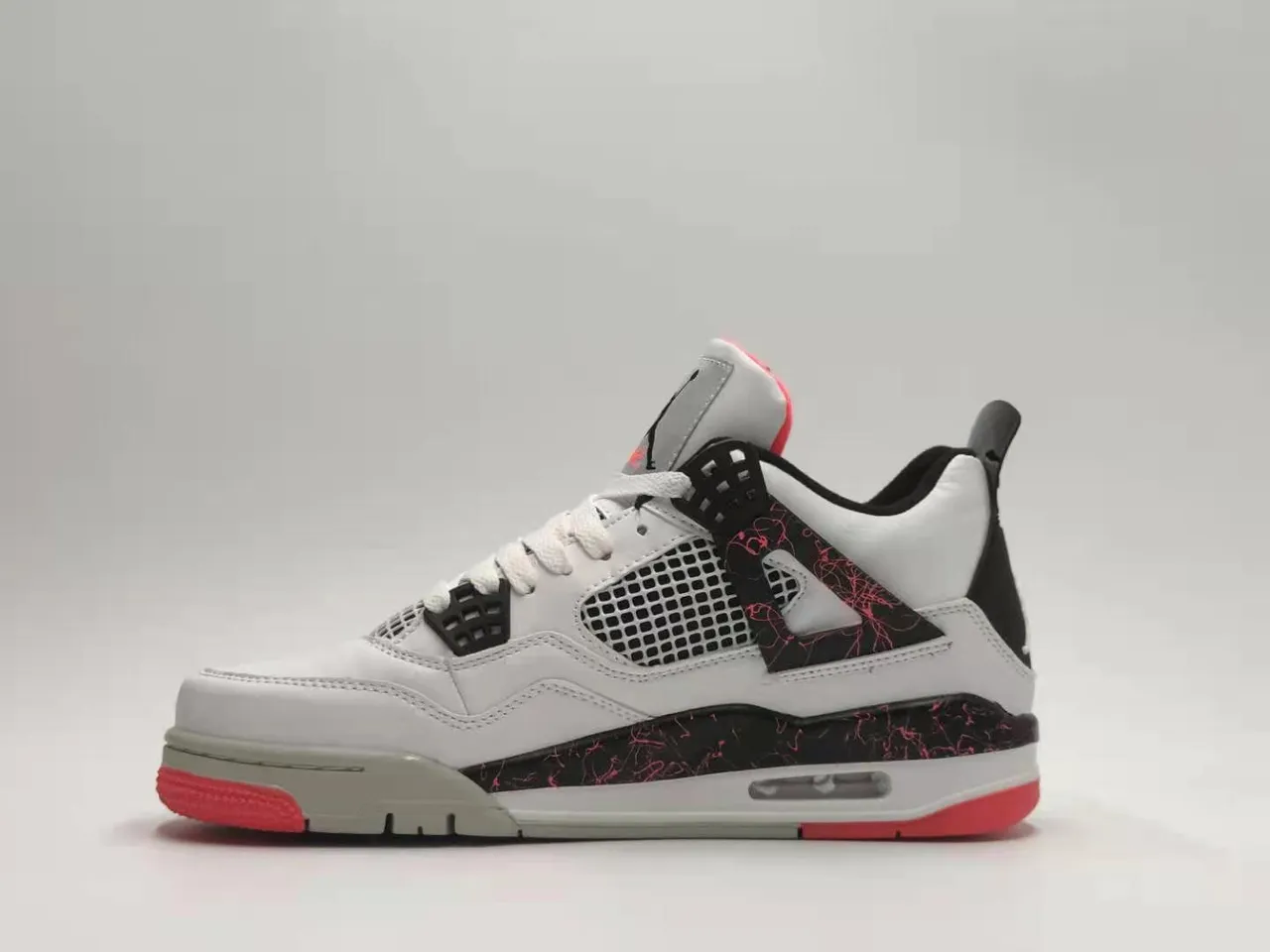 Tênis de basquete Air Jordan 4 branco vermelho cinza 6