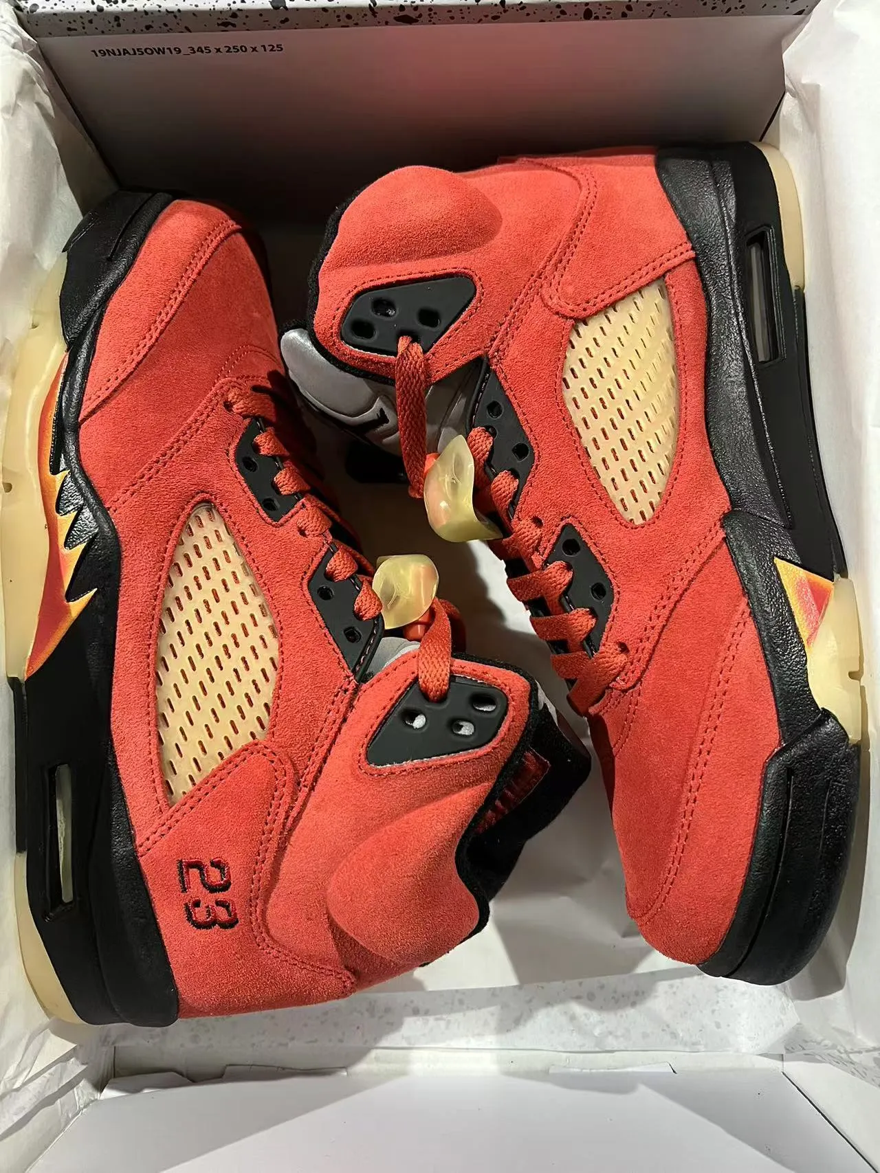 Tênis de basquete Air Jordan 5 chama vermelha e preta 8