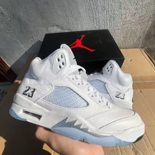 Air Jordan 5 Branco Preto '23' Tênis de basquete