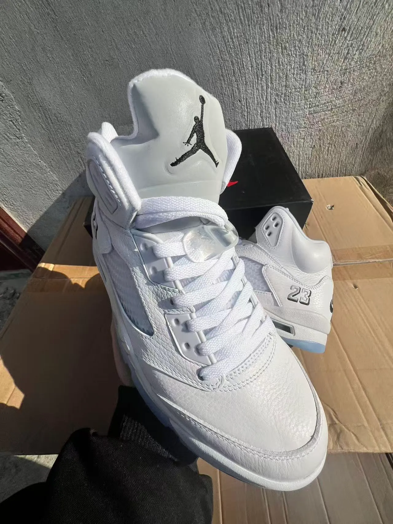 Air Jordan 5 Branco Preto '23' Tênis de basquete 2