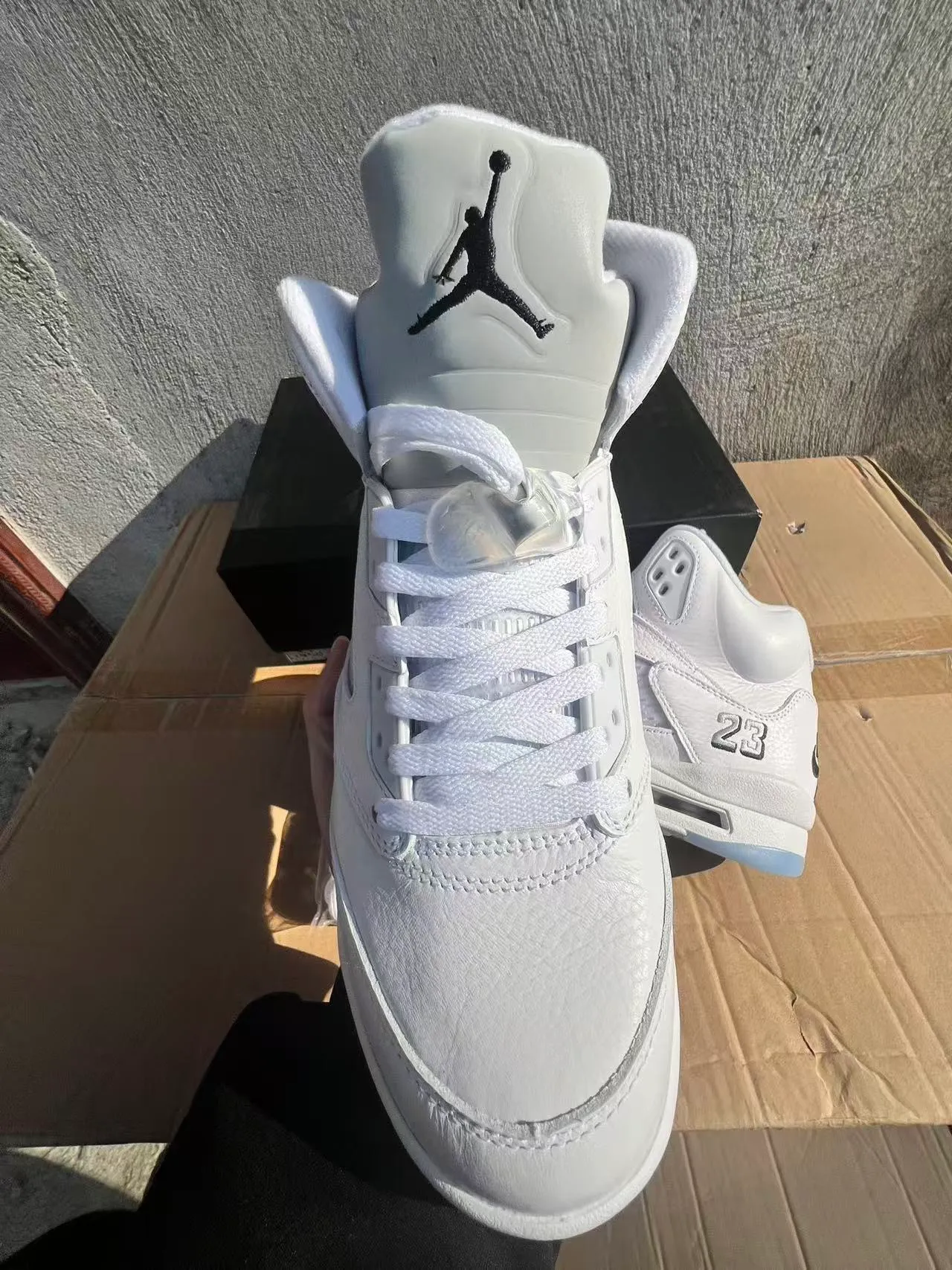Air Jordan 5 Branco Preto '23' Tênis de basquete 3