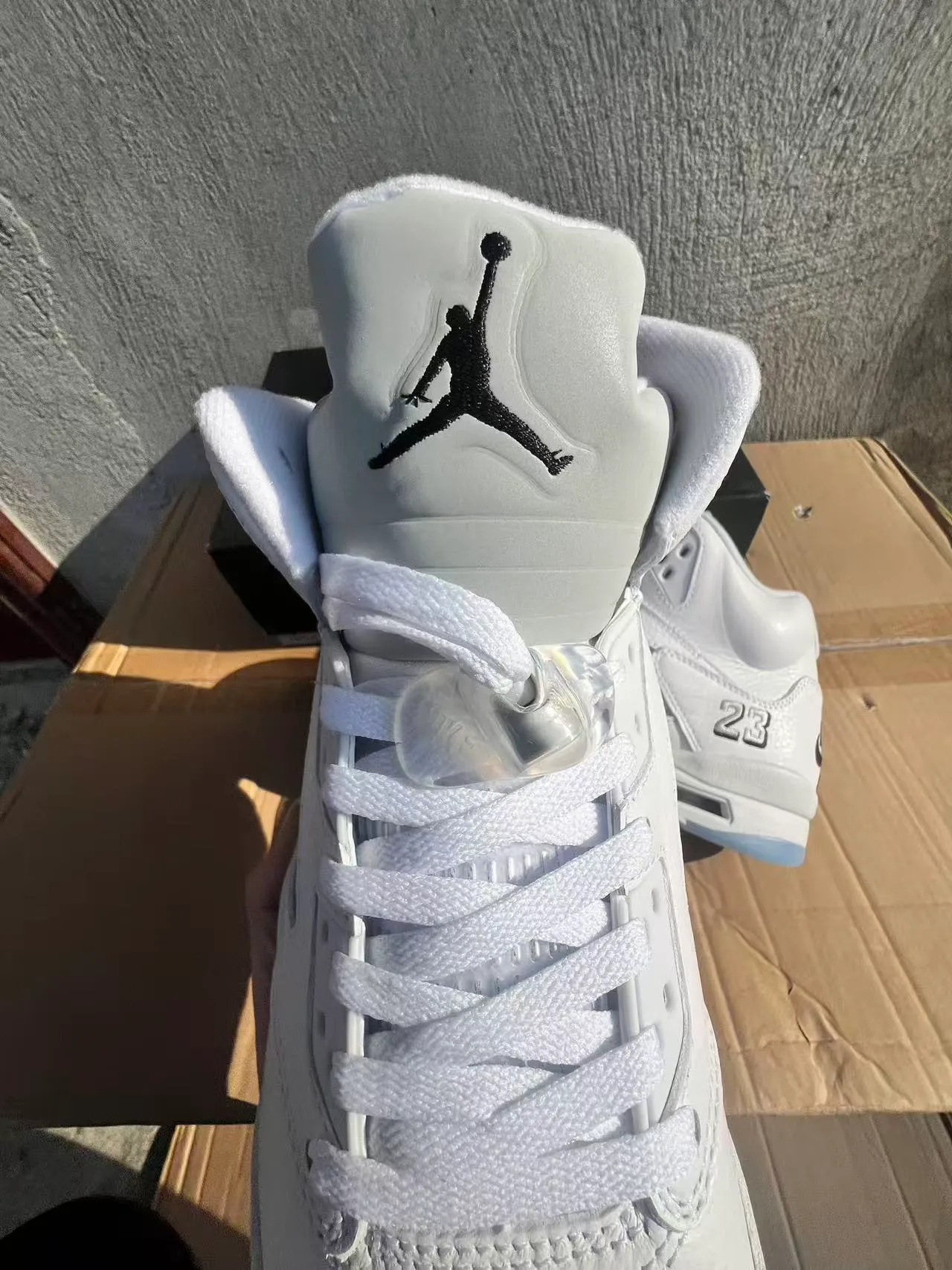 Air Jordan 5 Branco Preto '23' Tênis de basquete 4