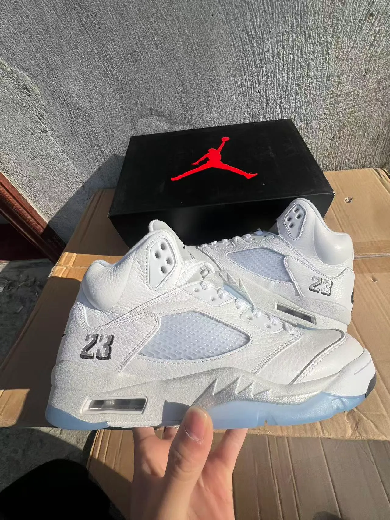 Air Jordan 5 Branco Preto '23' Tênis de basquete 7