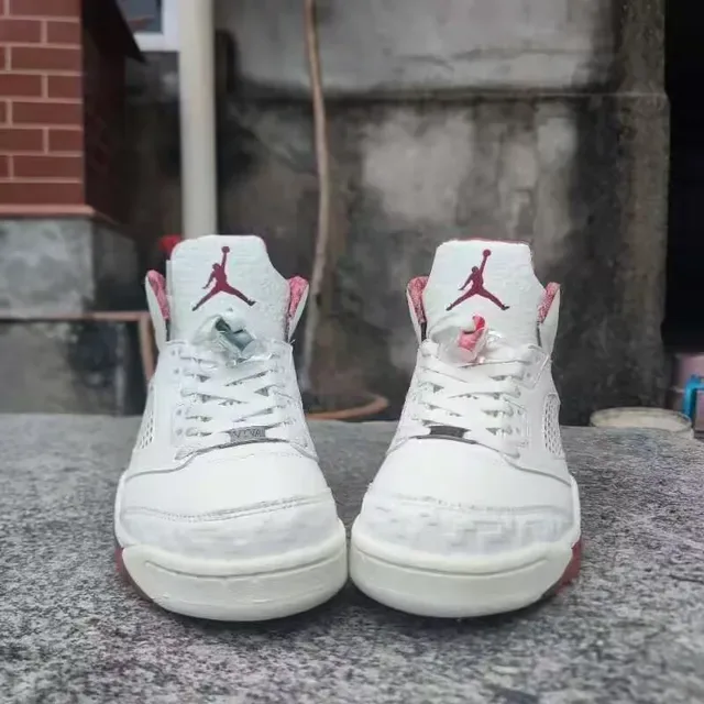 Air Jordan 5 Blanc Orange Vert Chaussures de Basketball 5