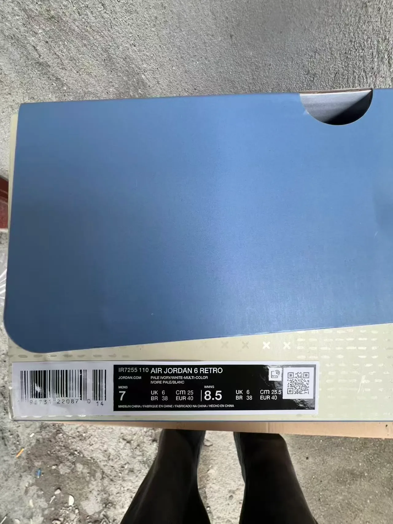Air Jordan 6 Off-White et Light Blue Chaussures de basket-ball 10