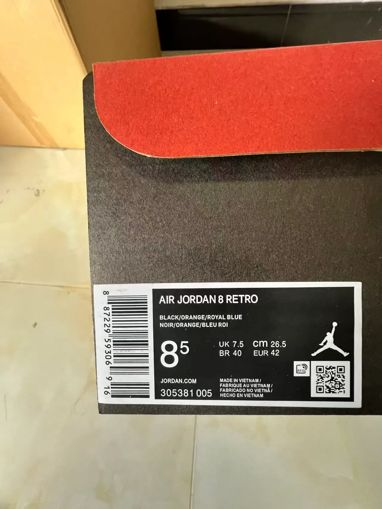 Air Jordan 8 Preto Azul Laranja Chama Tênis de Basquete 10